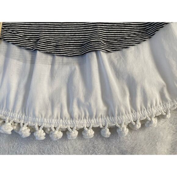 NWT Derek Lam 10 Crosby Sz S Scoop Tank W/Pom Pom Layered Striped Linen Top - Picture 9 of 11